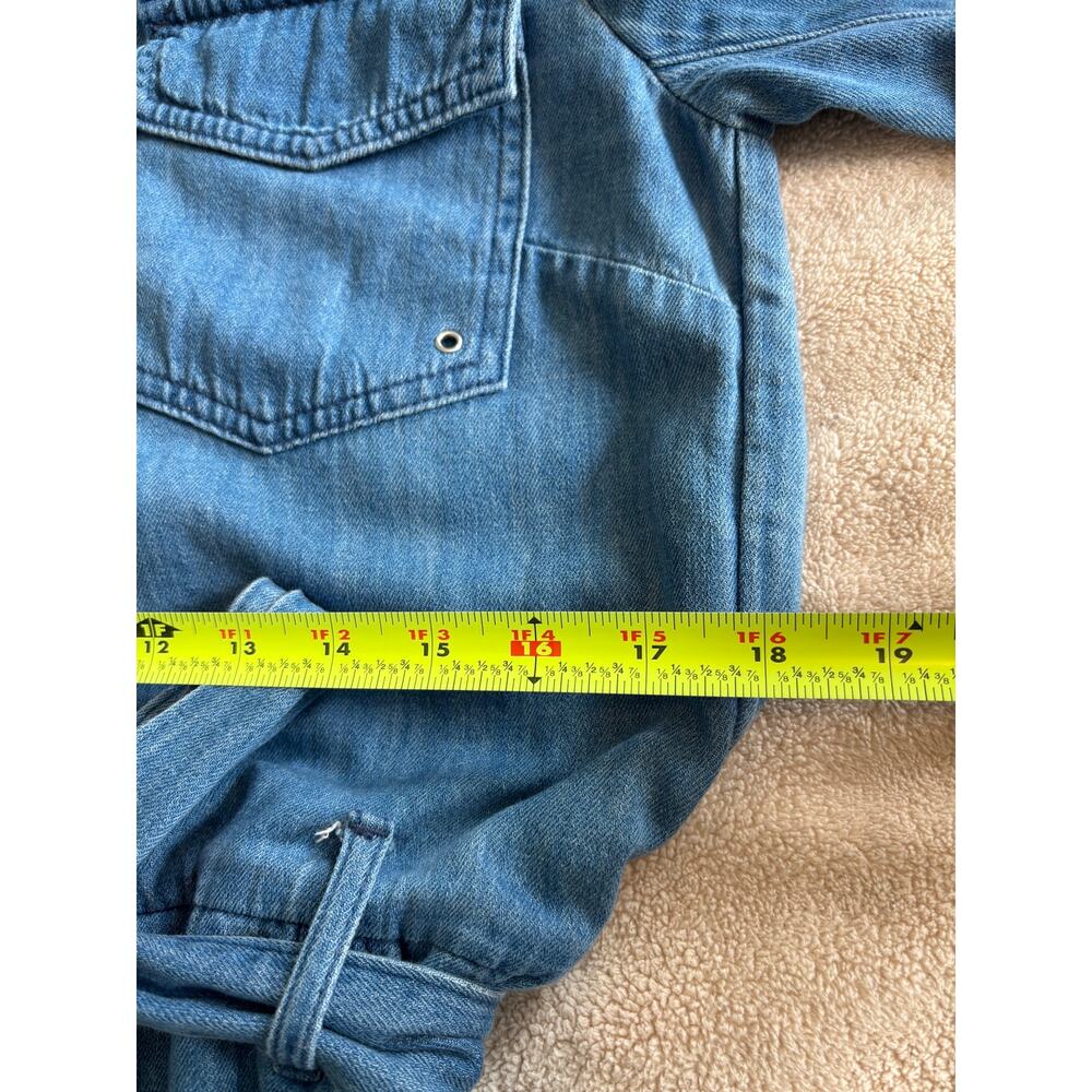 Veronica Beard Jean Denim Long Sleeve Zip Front Romper Blue S - Picture 8 of 10